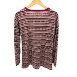 Heimish USA Fair Isle Thermal Top S Burgundy Pink Long Sleeve Knit Shirt NWOT Photo 3
