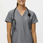 FIGS  Catarina One-Pocket Scrub Top in Graphite‎ size Small Photo 0