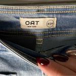 Oat New York High Rise Square Pocket Wide Leg Raw Hem Denim Jeans Blue Size 29 Photo 5