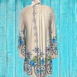 Women’s Small Boho Vintage Floral Off Shoulder Bell Sleeve Mini Dress/Tunic Top Multi Photo 1