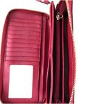 Michael Kors  Leather Jet Set Travel Continental Wallet Wristlet Lg Cherry Office Photo 4