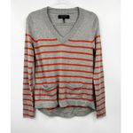 Rag and Bone Rag Bone Grey Orange Stripe V Neck Long Sleeve Sweater Store Exclusive XS Photo 1