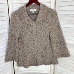 Coldwater Creek  Rainbow Confetti Cardigan Sweater Small Beige 3/4 Bell Sleeve Photo 11