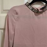 ZARA Women’s  beaded neckline blouse long sleeve pale pink size XS Photo 1