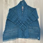Johnny Was Cardigan Size Small Blue Bobble Crochet Floral Boho Coastal Festival Photo 12