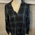 CAbi Plaid Long Sleeve Button Up Big Sur Flannel Shirt Size S Photo 0
