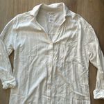 l*space L* Button Down White Long Viscose Tunic sz XS Photo 4