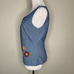 Donna Morgan Chambray Embroidered Floral Shell Tank Fitted Sz 8 Photo 2