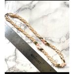 Freshwater rice Pearl and coral cluster three strand twist necklace Photo 6