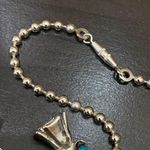 Vintage Kachina Mask Faux Turquoise Southwestern Style Squash Blossom Necklace Photo 11