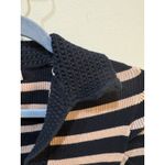 Caroline Constas Dress Womens Small Stripe Ribbed Knit Midi Crochet Trim Shirt Photo 5