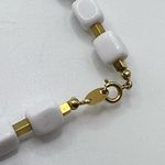 Trifari VINTAGE  White Gold Rectangle‎ Square Bead Rope Necklace Photo 6