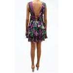 Roccoco Sand Aerin Pleated Cutout Chiffon Mini Dress Womens Medium Purple Photo 1