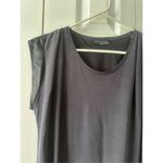ZARA  Oversized Tee with Faux Leather Shoulder Details Small Photo 2