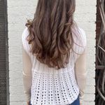 Free People Handmade White crochet knit sweater vest size small Photo 2