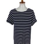 Emberley Striped Dress XS Blue White Short Sleeve Nautical Coastal Preppy Resort Photo 1
