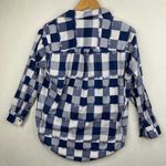 Madewell Oversized Blue & White Faded/ Bleeding Plaid Casual Button Down Small Photo 1