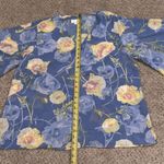 Belle by Kim Gravel Blue Floral Bell Sleeve Chiffon Top L Romantic Ethereal Size L Photo 6