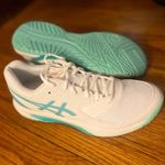 ASICS  Women's White and Aqua Athletic Shoes Photo 5