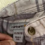 Carhartt Women's Plaid Button Up Shirt Band Collar 3/4 Sleeve Size XL Photo 3