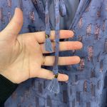 Ella Moss Anthropologie purple blue metallic sheer layered ruffle tank blouse M Photo 2