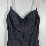 Love j Black Beaded Pearl Convertible Strap Bodycon Midi Dress Medium M Formal Photo 1