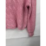 J. Crew Cotton Blend Cable Knit Mock Neck Sweater Women Medium Pink Preppy Photo 5