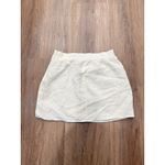 Forever 21  White Linen Blend Mini Skirt with Slit Size Medium Photo 2