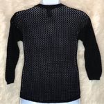 Chelsea & Theodore Crochet Knit Sheer Sweater Navy Blue Jr Size XL Photo 3