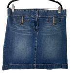 Loft Ann Taylor  Denim Mini Skirt Blue Size 10 Medium Wash Straight Stretch 90s Photo 0