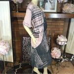 Roaman’s ROAMAN'S PINK & GRAY CHIFFON TOGA WRAP STYLE SHEATH DRESS NWT (34W) Photo 3