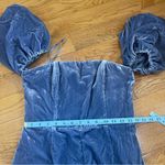 Anthropologie The Femme Velvet Jumpsuit Blue Romper wide leg Party Holidays Sz 6 Photo 9