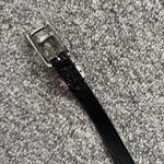 A. BROD Vintage Womens Black Edgy Western Glitter Rhinestone Gem Skinny Belt Size L Photo 4