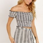 Show Me Your Mumu Truvy Smocked Top Highway Stripe Flux Women’s Size Medium Photo 1