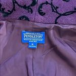 Pendleton  Womens Blazer Wool Mix  ButtonUp Maroon & Black Floral Vine size XL Photo 6