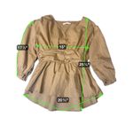 Fifth Japan Beige Blouse — Structured Waist Pleated Detail Size M / Fits USA 4–6 Tan Size M Photo 1