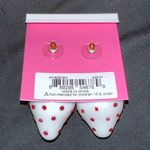 Betsey Johnson New  White Strawberries Red Rhinestones Gold ToneDrop Earrings $48 Photo 4