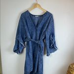 Denim Kimono Style Dress with Belt Blue Size undefined Photo 3