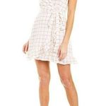 WAYF Josie Red White Checker Wrap Dress Sleeveless Belted Casual Summer XS Mini Photo 0