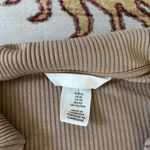 H&M Tan Ribbed Collared Cropped V-Neck Long Sleeve Top XL Photo 2