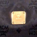 MCM  Black and Gold Monogram Shoulder Bag with Top Zipper Closure Made In Germany Photo 2