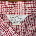 Vintage Button Up Long Sleeve Top Red‎ White Plaid Shirt picnic cottage women 10 Red Photo 2