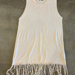 Michael Lauren  Women’s Light Pink Fringe Tank Coverup Dress - Size M Photo 0