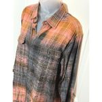 Oversized Bleached Plaid Flannel Shirt Women's Medium Grunge Hipster Pink Photo 1