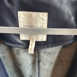 Avec Les Filles Faux Leather Navy Trench Coat Photo 3