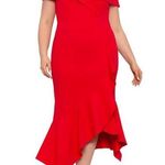 XScape Plus Ruffled Maxi Evening Dress in Red, Size 16W New w/Tag $279 Photo 0