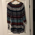 BeachLunchLounge Dress Bohemian Off Shoulder Long Sleeve Tunic L Photo 7
