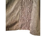 Hannah XL Velvet/Lace baby doll blouse Moss Green Photo 3