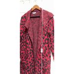 Joseph A 301-006  Size Medium Long Red Black cardigan duster Open Front Photo 4