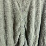 Chelsea and Violet Fuzzy Knit Cardigan Button Down Olive‎ Green Soft Comfy Sweater Photo 1